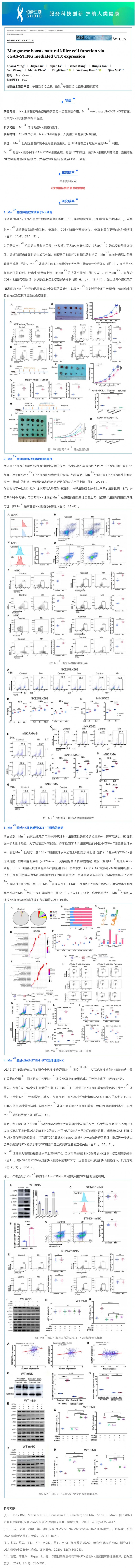 项目文章_单细胞测序组全面揭示锰离子在肿瘤 NK 细胞调控中的作用